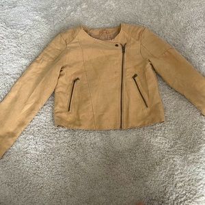 Girls faux suede zip up jacket size 14